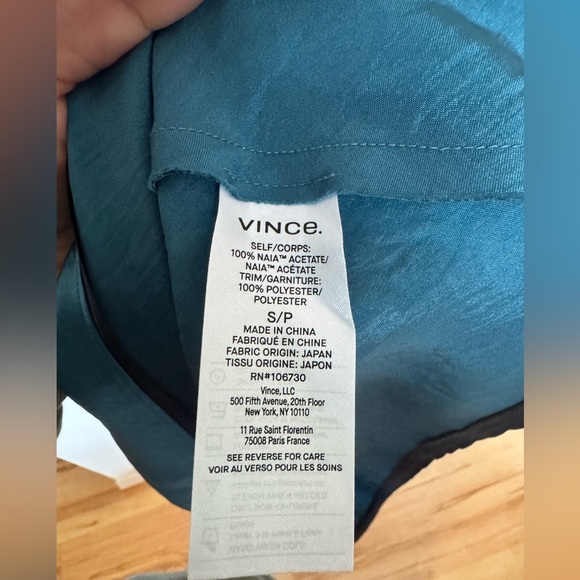 NEW Vince Satin Slip Midi Dress Lake Blue Size Small Metallic NWT - Picture 8 of 8